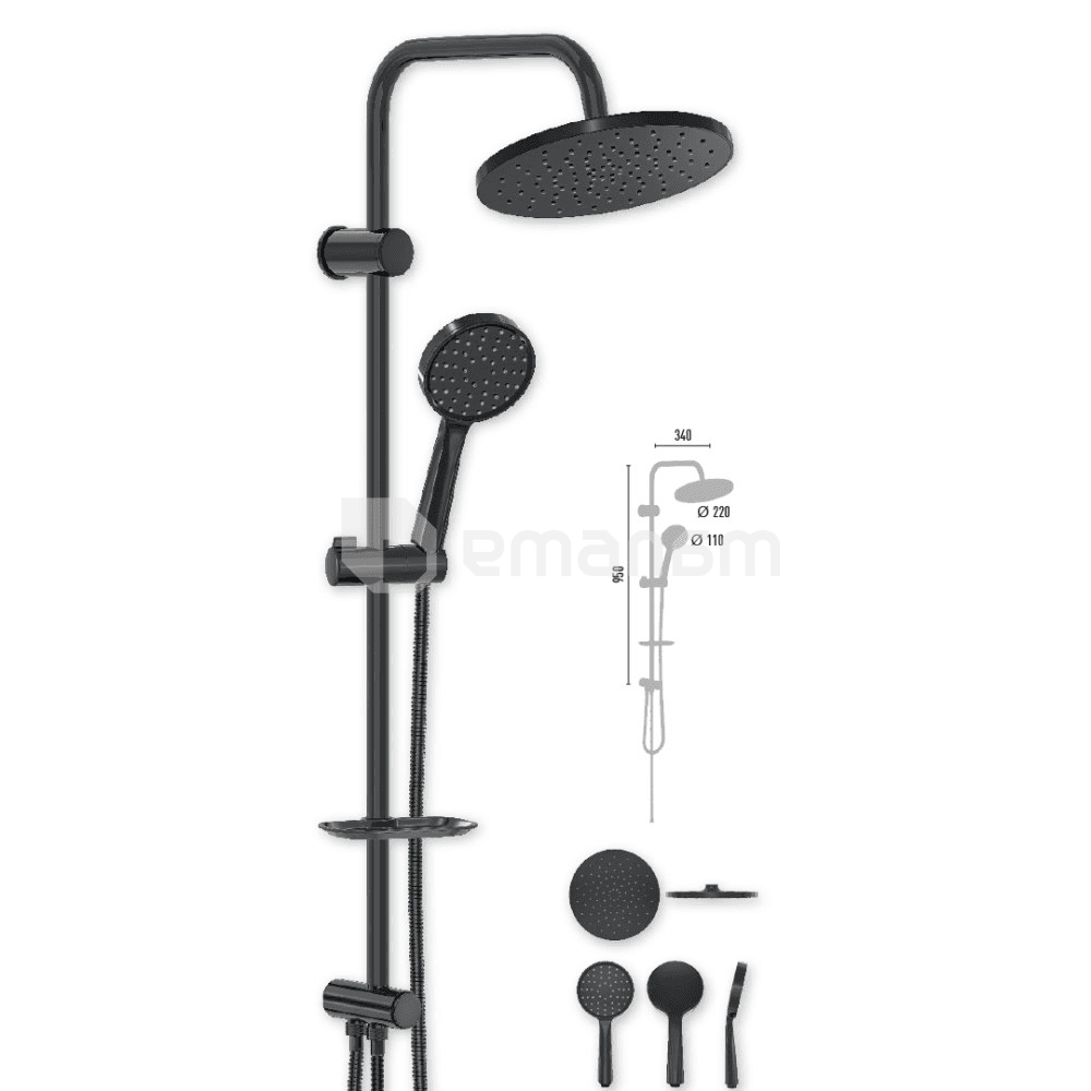 საშხაპე სისტემა Valtemo Grando Jet Black VS-2269