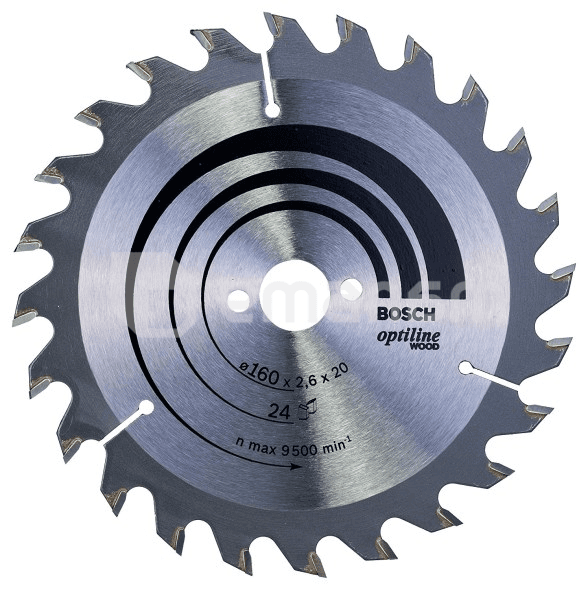 ცირკულარული დისკი Bosch Optiline Wood 160x2.6x20 მმ 24