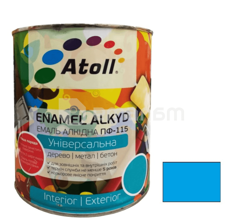 ემალი Atoll ПФ-115 2.6 კგ კაშკაშა ცისფერი