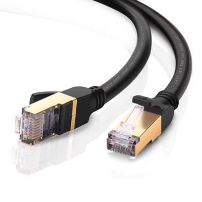 ქსელის კაბელი UGREEN NW107 (11277) Cat7 Patch Cord STP Ethernet Lan Cable 1.5m (Black)