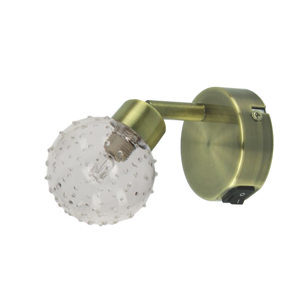 ბრა კედლის Clear Wall lamp incl.1XG9 28W Patina/Transparent