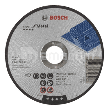 საჭრელი დისკი ლითონისთვის Bosch Expert for Metal 125x1.6x22.23 მმ