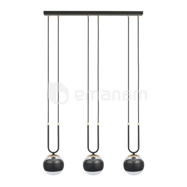 საკიდი EMIBIG GLAM 3 E14 3x MAX 40W BLACK STRIPE