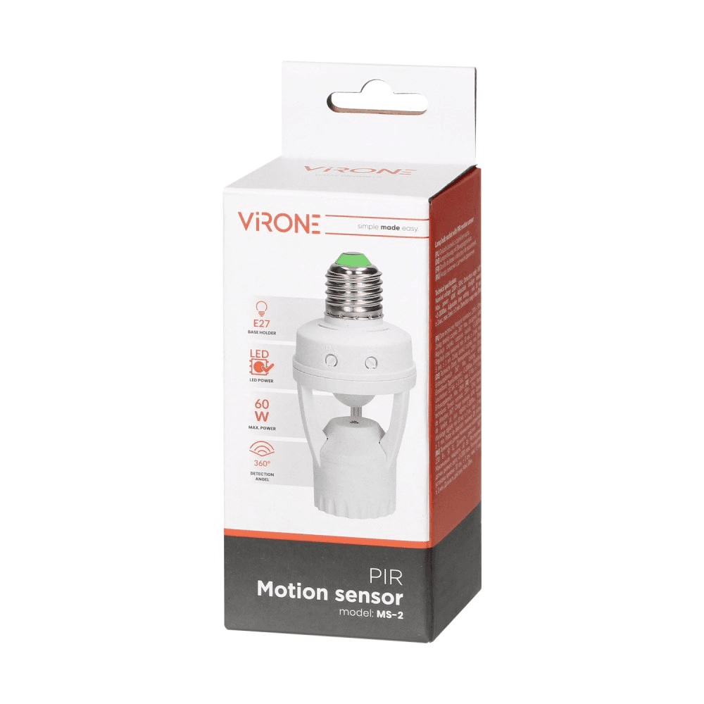 ვაზნა მოძრაობის სენსორი ORNO E27 1 60W 360° IP20