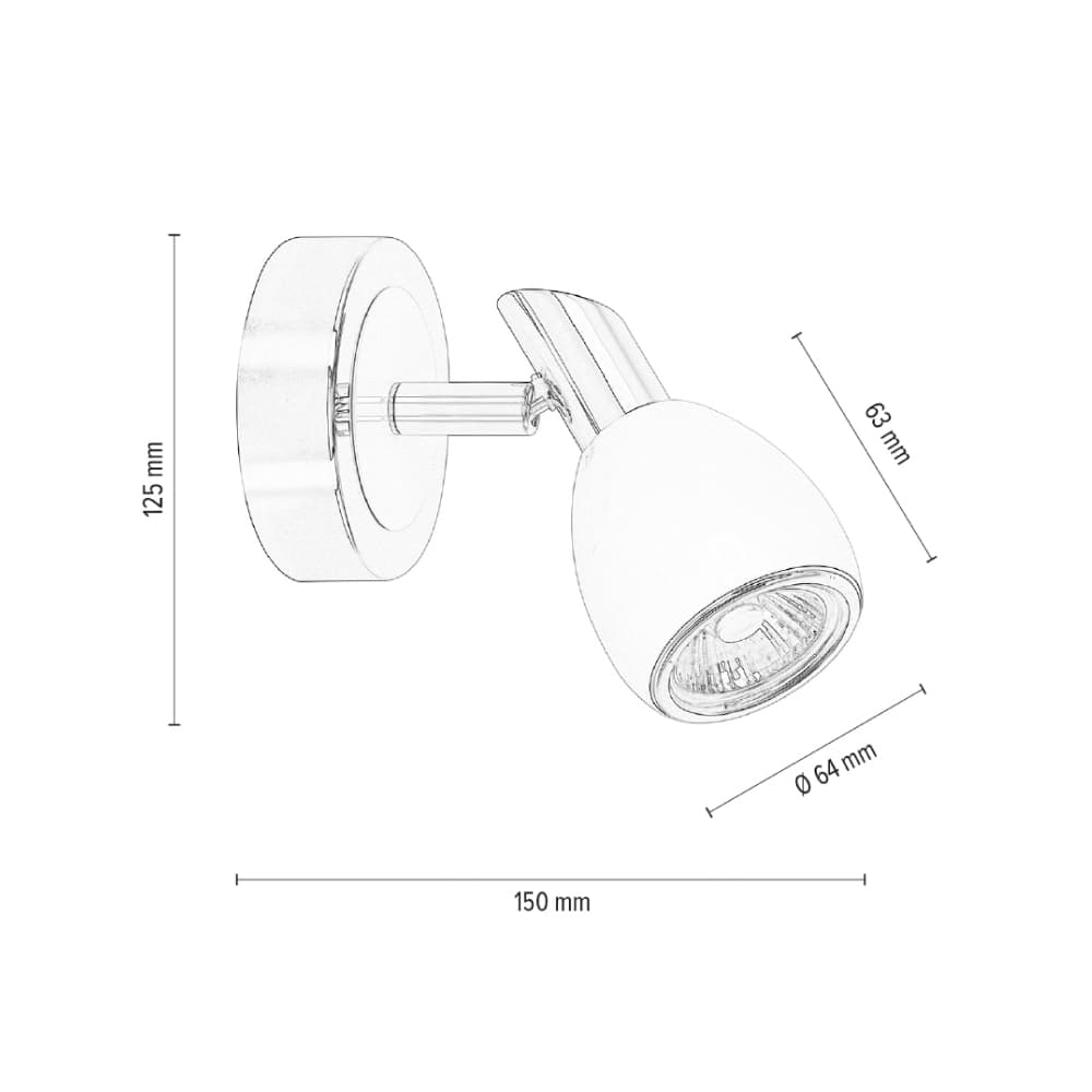 ბრა კედლის Colors Wall lamp 1xGU10 50W White/Chrome