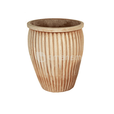 კერამიკული ქოთანი Mega Collections Whitewash Pot Vert. Rib D35H44
