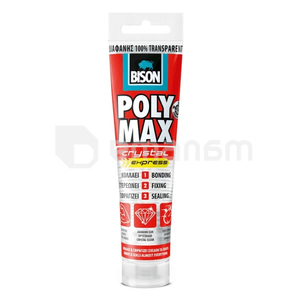 წებო-ჰერმეტიკი Bison Poly Max Crystal Express 115 გ გამჭვირვალე