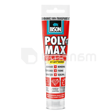 წებო-ჰერმეტიკი Bison Poly Max Crystal Express 115 გ გამჭვირვალე