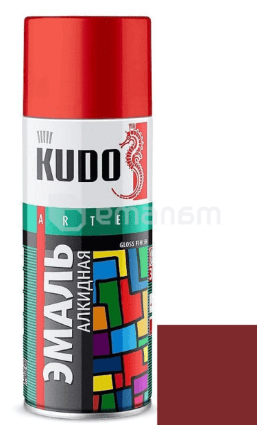 ემალი უნივერსალური Kudo KU-1004 Ral RAL 3011 ალუბლისფერი 520 მლ