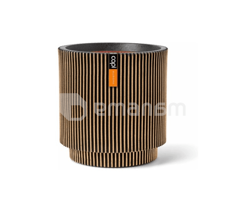 ქოთანი ყვავილის Capi Europe Vase Groove 35x38სმ ოქროსფერი