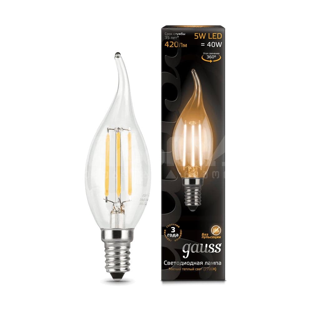 ლედ ნათურა Filament Candle  E14 5W 2700K - 104801105