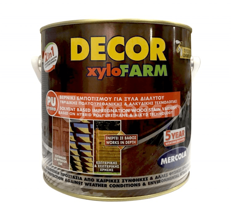 ხის დამცავი ფერადი ლაქი Decor Xylofarm მიწისთხილი 0.75 ლ