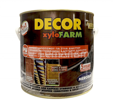 ხის დამცავი ფერადი ლაქი Decor Xylofarm მიწისთხილი 0.75 ლ