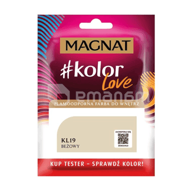 საღებავი-ტესტი ინტერიერის Magnat Kolor Love 25 მლ KL19 ჩალისფერი