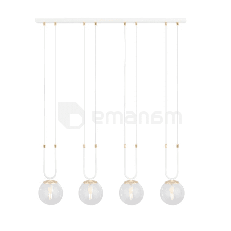 საკიდი EMIBIG GLAM 4 E14 4x MAX 40W თეთრი გამჭირვალე