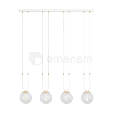 საკიდი EMIBIG GLAM 4 E14 4x MAX 40W თეთრი გამჭირვალე