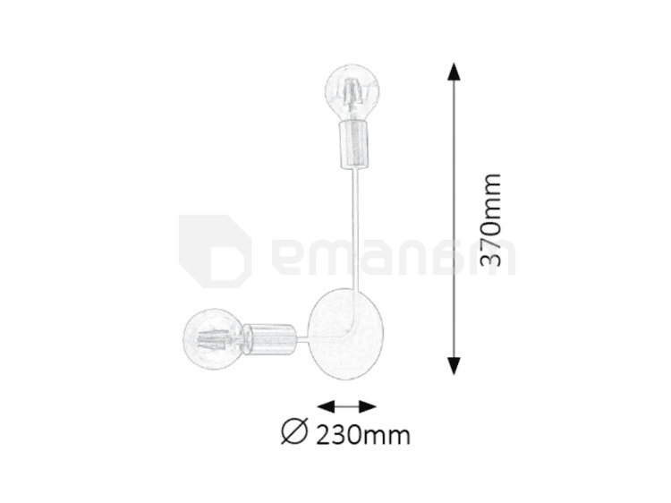 ბრა Rabalux Lanny 2102 E27 2x MAX 15W