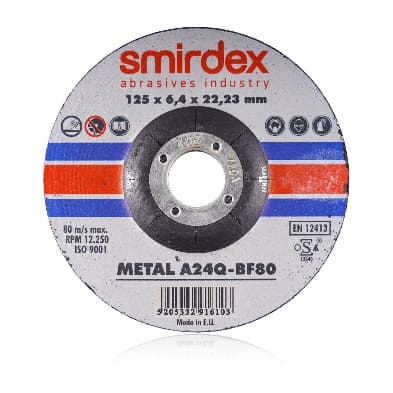 913 რკინის მოსახეხი დისკი 115x6,4mm METAL GRINDING WHEELS SMIRDEX