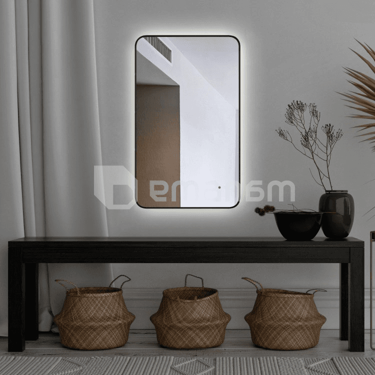 სარკე შავი უკონტაქტო სენსორით Silver Mirrors Incanto 600х1000