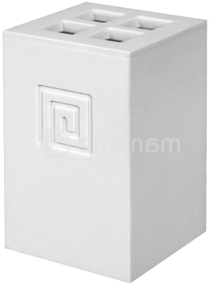 ჭიქა კბილის ჯაგრისებისთვის Bisk MEANDER TOOTHBRUSH HOLDER WHITE