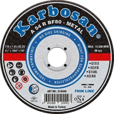 180.1.9.22 A36R საჭრელი დისკი T41 CUTTING  METAL 25ც/ყ KARBOSAN