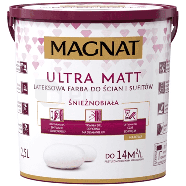 საღებავი ინტერიერის Magnat Ultra Matt 2.5 ლ თეთრი