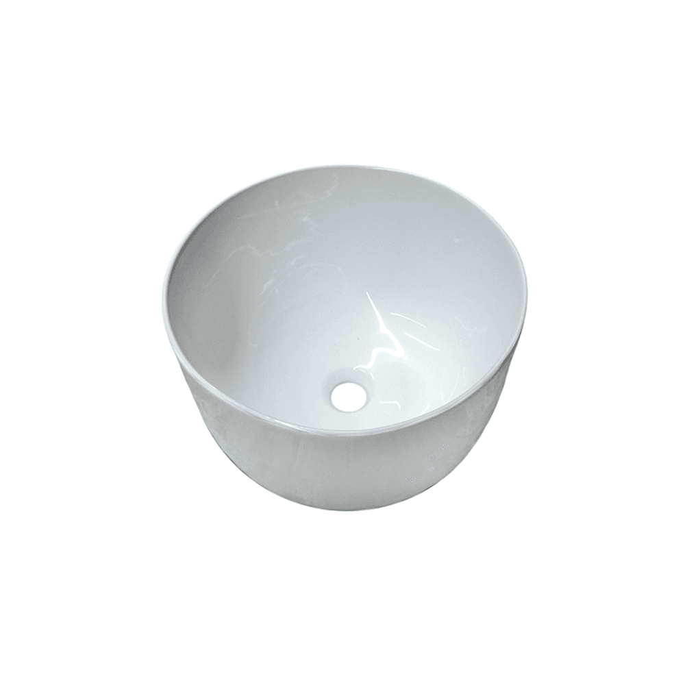 ხელსაბანი დასადგამი 78733 Glossy White round 385x380x250 მმ