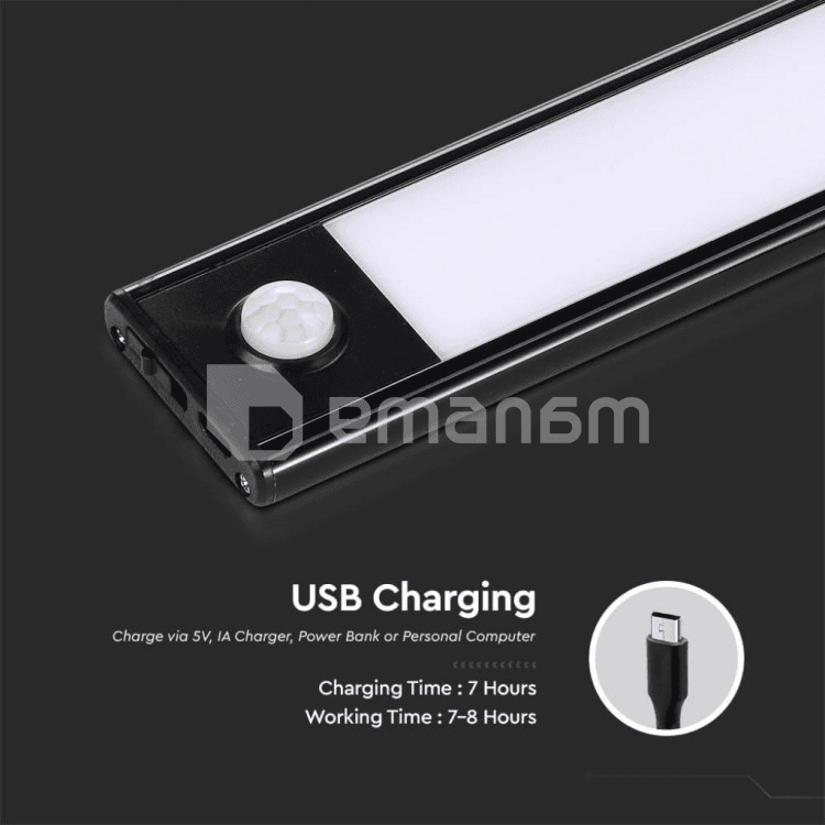 კაბინეტის განათება LED V-TAC 2.5W 4000K  შავი ფერი  IP20 2967