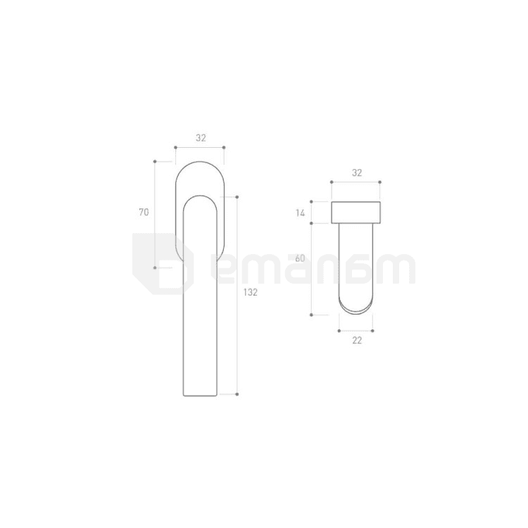 ფანჯრის სახელური Metal-Bud PROXIMA KOP