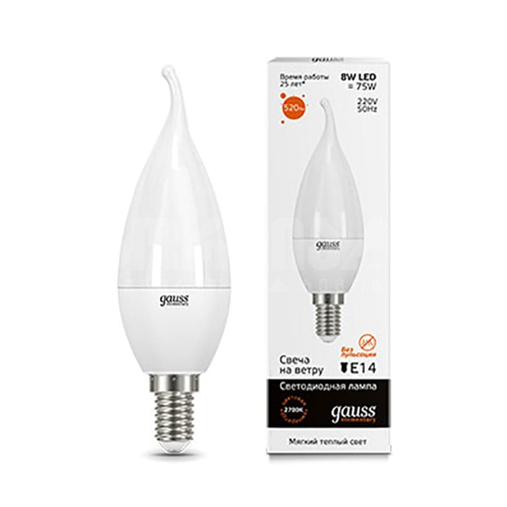 ლედ ნათურა Candle taiლედ  E14 8W 2700K gauss el - 34118
