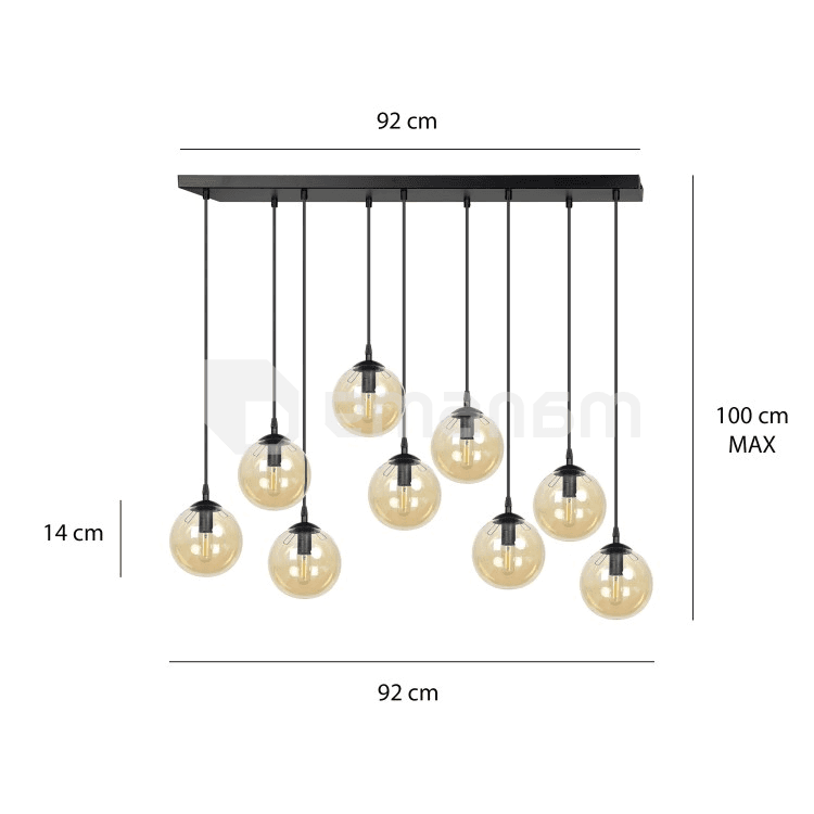 საკიდი EMIBIG Cosmo 9 E14 9x MAX 40W შავი MIODOWY