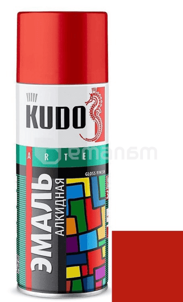ემალი უნივერსალური Kudo KU-1003 Ral 3020 წითელი 520 მლ