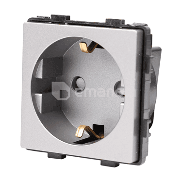 როზეტი ჩარჩოს გარეშე Socket Style 16A დამიწებით და შტორებით ნაცრისფერი