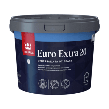 საღებავი ნესტიანი შენობებისთვის Tikkurila EURO EXTRA 20 A_New 7,5 ლ