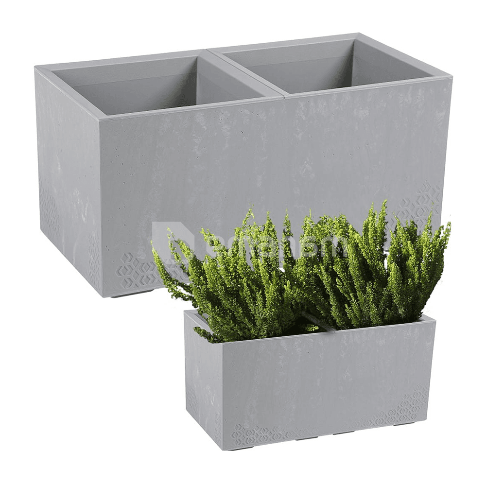 ქოთანი ყვავილის LAMELA KARO ECO recycled concrete 78x39x39,4 სმ