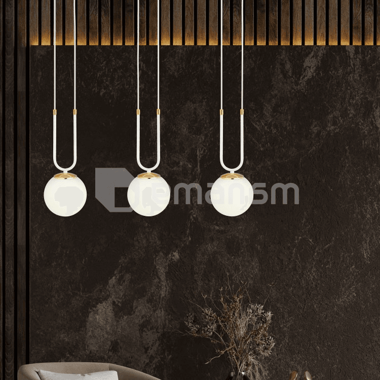 საკიდი EMIBIG GLAM 3 E14 3x MAX 40W WHITE OPAL