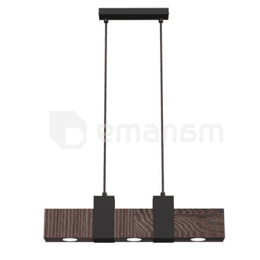 საკიდი LUMINEX 3 Belen GU10 3x MAX 8W შავი მუქი ყავისფერი ხე 889