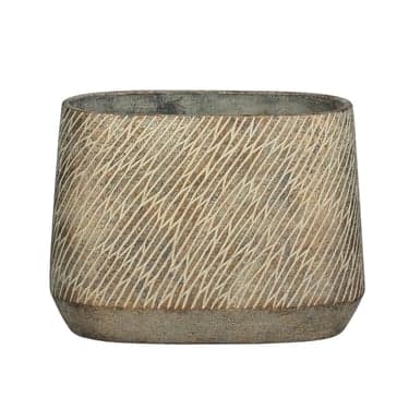 ქოთანი კერამიკული Camino pot oval d. brown - l28xw16xh21cm