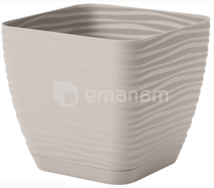 ქოთანი ყვავილის დასადგამით Form-Plastic Sahara petit 19 light grey