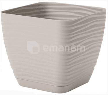 ქოთანი ყვავილის დასადგამით Form-Plastic Sahara petit 19 light grey