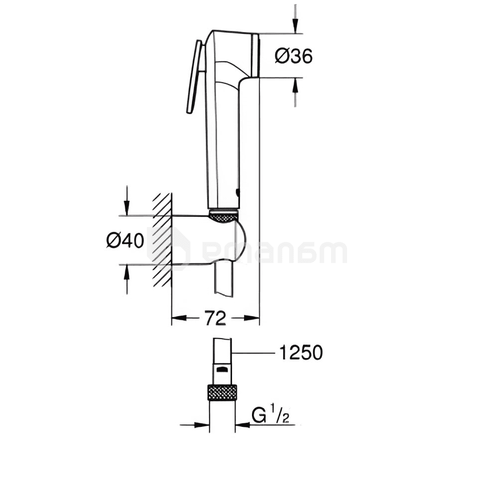 ბიდეს კომპლექტი Grohe VITALIO TRIGGER SPRAY 26175001
